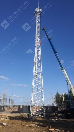 Сборка и установка прожекторной мачты ПМС-32,5 в Алапаевске фото