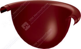 Заглушка желоба Аквасистем 125 полукруглая RR28 темно-красный