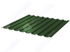 Профнастил полимер С20 0,45 1110/1150 ПЭ RAL6002 зеленый лист
