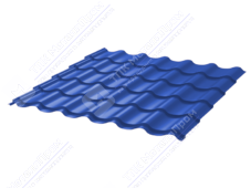 Металлочерепица МЧ2 Монтеррей Ретро 0,4 ПЭ RAL5005 сигнально-синий