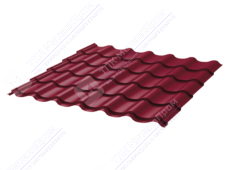 Металлочерепица МЧ2 Монтеррей Ретро 0,5 ПЭ RAL3005 красное вино