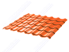 Металлочерепица МЧ2 Монтеррей Ретро 0,45 ПЭ RAL2004 оранжевый