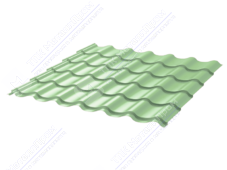 Металлочерепица МЧ2 Монтеррей Ретро 0,4 ПЭ RAL6021 бледно-зеленый