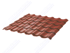 Металлочерепица МЧ2 Монтеррей Ретро 0,45 Sunmatt RAL8004 коричневая медь