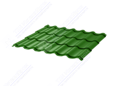 Металлочерепица МЧ2 СуперМонтеррей 0,5 ПЭ RAL6002 зеленый лист