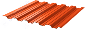Профнастил полимер НС35 0,5 1000/1060 ПЭ RAL2004 оранжевый