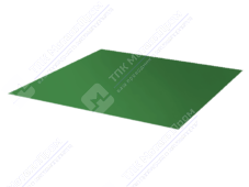 Лист с полимерным покрытием 0,5 мм ПЭ в пленке RAL6002 зеленый лист
