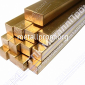 Латунный квадрат ГОСТ 2060-90, лс 59-1, Н,Д, L - 3 м, L - 6 м, d - 4 мм