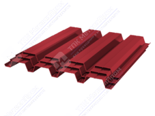 Профнастил полимер Н60 0,45 845/902 ПЭ RAL3020 красный насыщенный