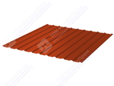 Профнастил полимер С10 0,45 1130/1155 ПЭ RAL2008 ярко-красно-оранжевый