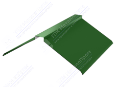 Планка конька плоского 150 150 0,4 2м стандарт ПЭ в пленке RAL6002 зеленый лист К-512