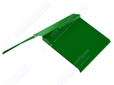 Планка конька плоского простого 190 190 0,4 2м стандарт ПЭ в пленке RAL6029 зеленая мята К-511