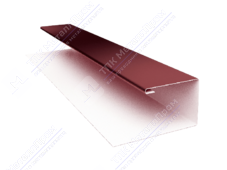 Планка завершающая сложная 30 25 45 0,45 3м ПЭ RAL3005 красное вино К-714