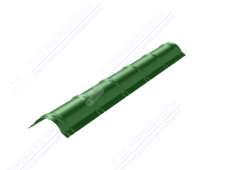 Конек металлочерепичный 0,45 2м стандарт ПЭ RAL6002 зеленый лист К-513