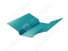 Планка ендовы верхняя 86 80 0,4 2м стандарт ПЭ в пленке RAL5021 морская волна К-508