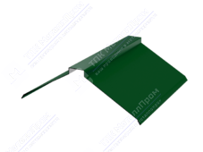 Планка конька плоского простого 190 190 0,4 2м стандарт ПЭ RAL6002 зеленый лист К-511