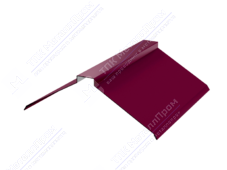 Планка конька плоского 190 190 0,4 2м стандарт ПЭ в пленке RAL3005 красное вино К-512